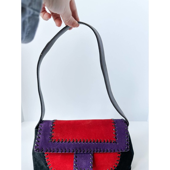 Preston‎ and York Red Purple + Black suede bag - Picture 3 of 5